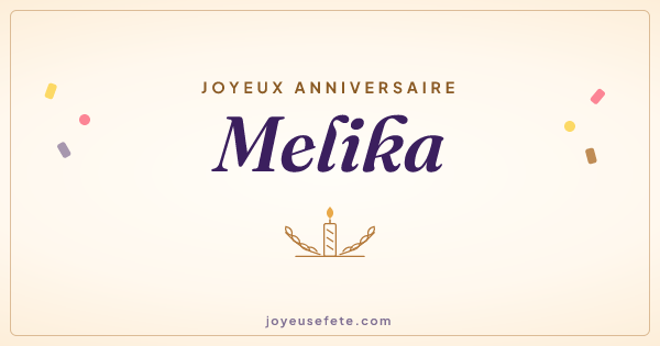 Image « Joyeux anniversaire Melika » au format large