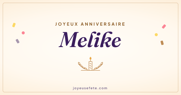 Image « Joyeux anniversaire Melike » au format large