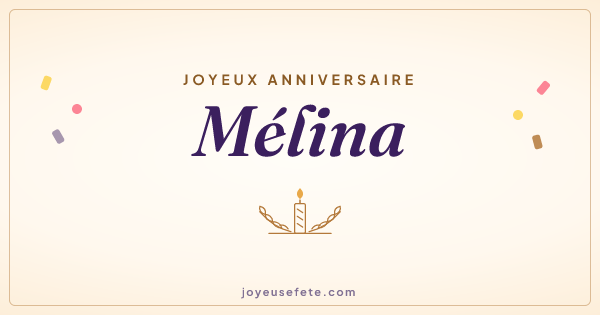 Image « Joyeux anniversaire Mélina » au format large