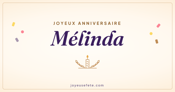 Image « Joyeux anniversaire Mélinda » au format large