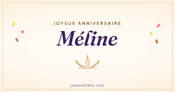 Image « Joyeux anniversaire Méline » au format large