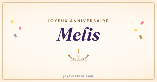 Image « Joyeux anniversaire Melis » au format large