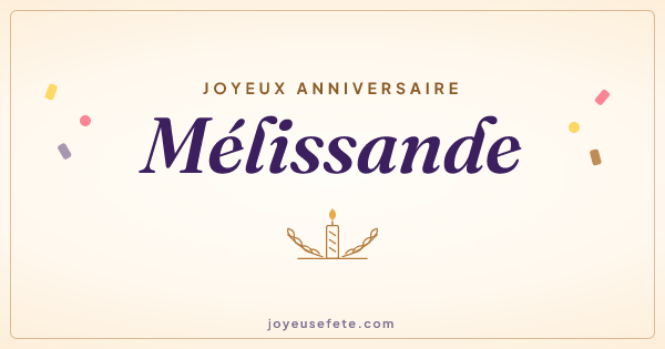 Image « Joyeux anniversaire Mélissande » au format large