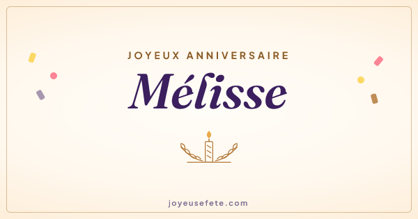 Image « Joyeux anniversaire Mélisse » au format large