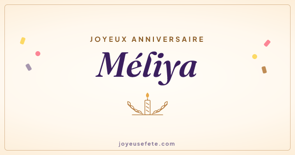 Image « Joyeux anniversaire Méliya » au format large