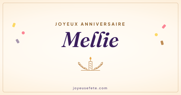 Image « Joyeux anniversaire Mellie » au format large