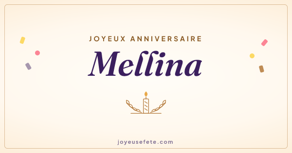 Image « Joyeux anniversaire Mellina » au format large