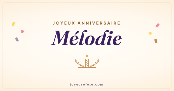 Image « Joyeux anniversaire Mélodie » au format large