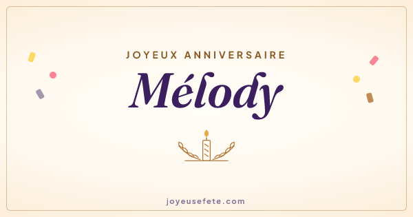 Image « Joyeux anniversaire Mélody » au format large