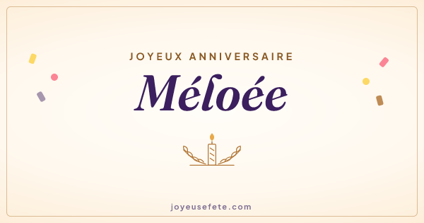 Image « Joyeux anniversaire Méloée » au format large