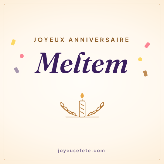 Image carrée « Joyeux anniversaire Meltem » pour WhatsApp