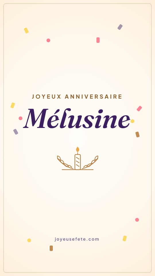 Image « Joyeux anniversaire Mélusine » au format story