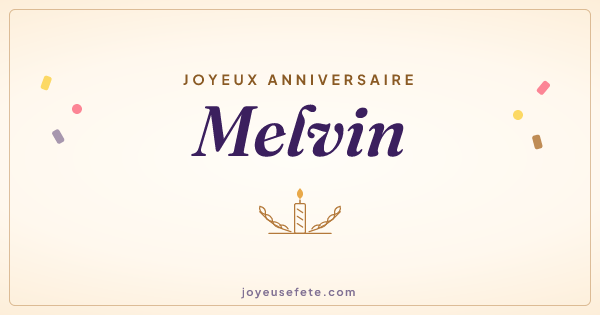 Image « Joyeux anniversaire Melvin » au format large