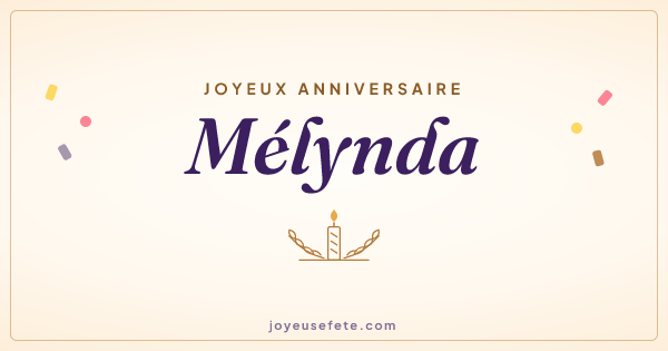 Image « Joyeux anniversaire Mélynda » au format large