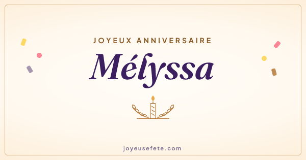 Image « Joyeux anniversaire Mélyssa » au format large