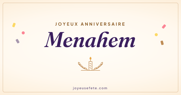 Image « Joyeux anniversaire Menahem » au format large