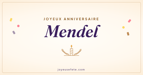 Image « Joyeux anniversaire Mendel » au format large