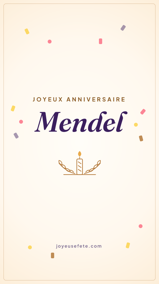 Image « Joyeux anniversaire Mendel » au format story