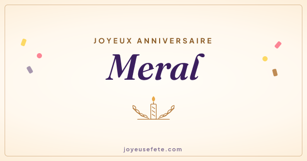 Image « Joyeux anniversaire Meral » au format large