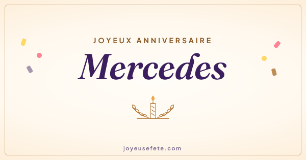 Image « Joyeux anniversaire Mercedes » au format large