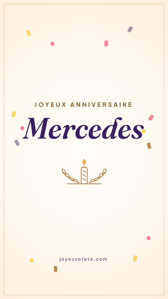 Image « Joyeux anniversaire Mercedes » au format story
