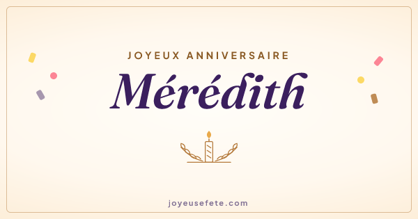 Image « Joyeux anniversaire Mérédith » au format large