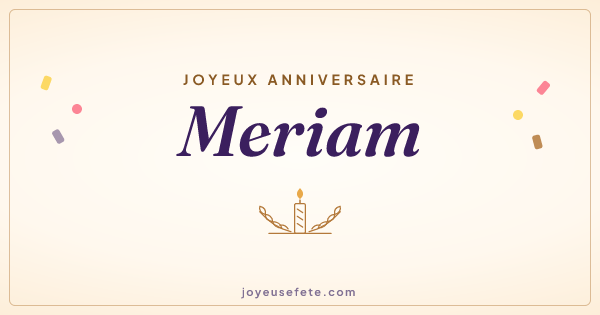 Image « Joyeux anniversaire Meriam » au format large