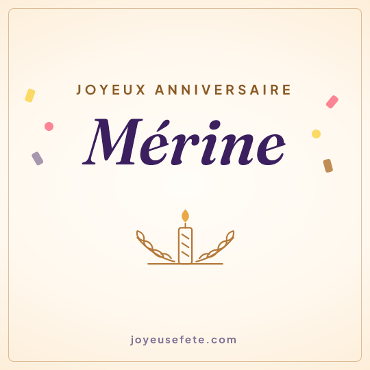 Image carrée « Joyeux anniversaire Mérine » pour WhatsApp