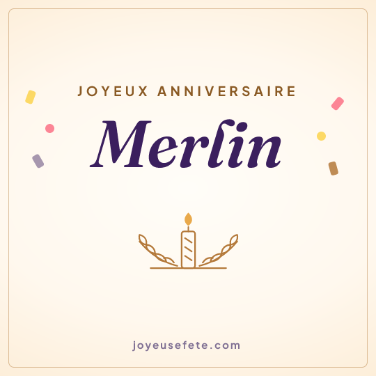 Image carrée « Joyeux anniversaire Merlin » pour WhatsApp