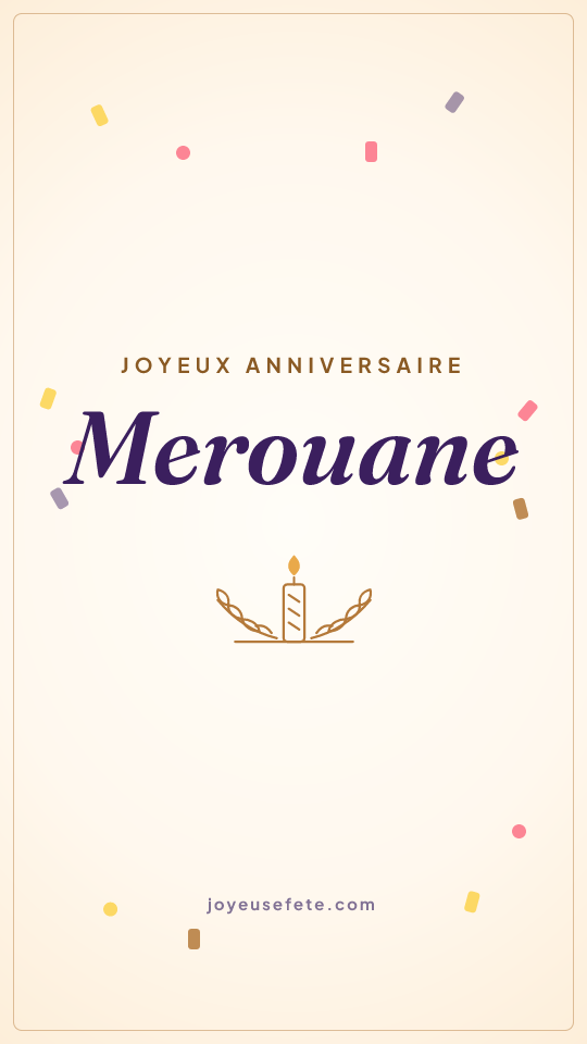 Image « Joyeux anniversaire Merouane » au format story