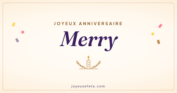 Image « Joyeux anniversaire Merry » au format large