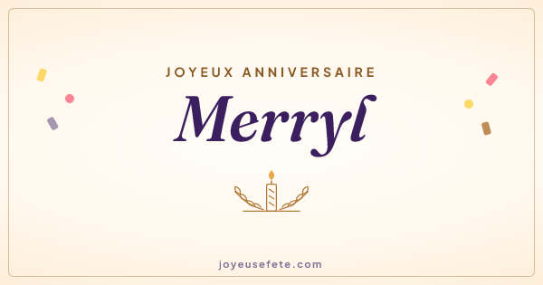 Image « Joyeux anniversaire Merryl » au format large