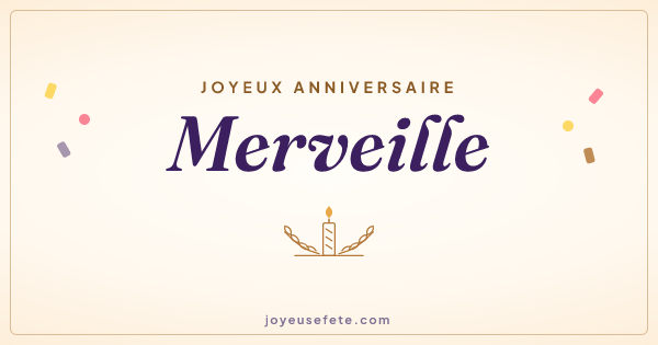Image « Joyeux anniversaire Merveille » au format large
