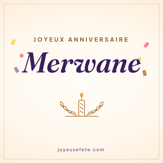 Image carrée « Joyeux anniversaire Merwane » pour WhatsApp