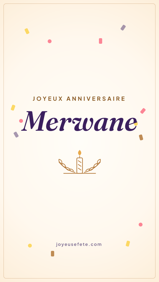 Image « Joyeux anniversaire Merwane » au format story