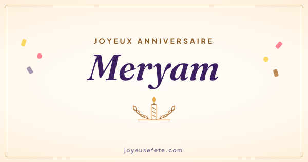 Image « Joyeux anniversaire Meryam » au format large