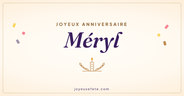 Image « Joyeux anniversaire Méryl » au format large