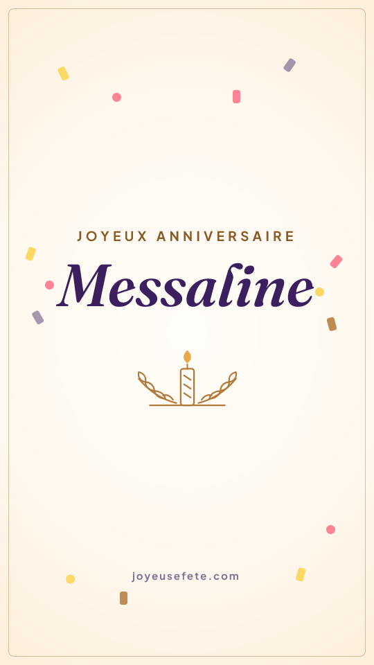Image « Joyeux anniversaire Messaline » au format story