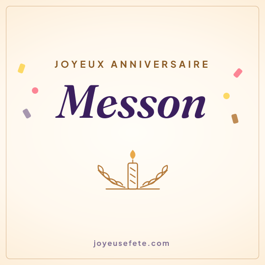 Image carrée « Joyeux anniversaire Messon » pour WhatsApp