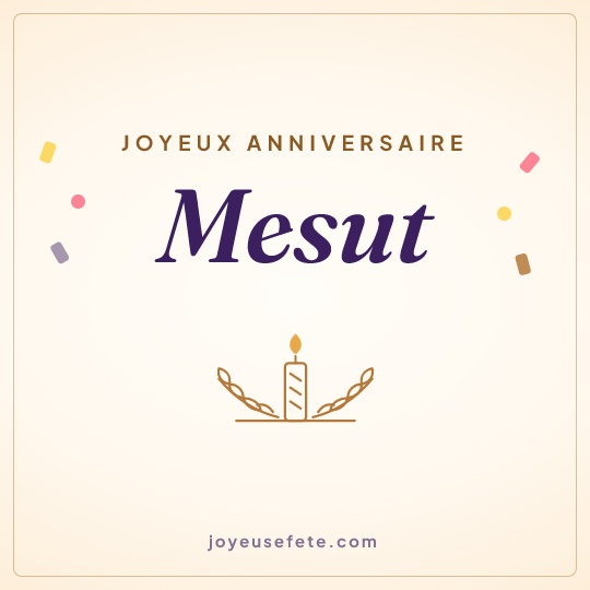 Image carrée « Joyeux anniversaire Mesut » pour WhatsApp