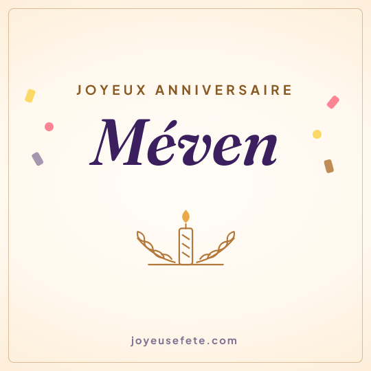 Image carrée « Joyeux anniversaire Méven » pour WhatsApp