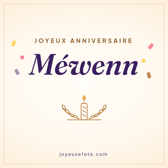 Image carrée « Joyeux anniversaire Méwenn » pour WhatsApp