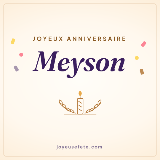 Image carrée « Joyeux anniversaire Meyson » pour WhatsApp
