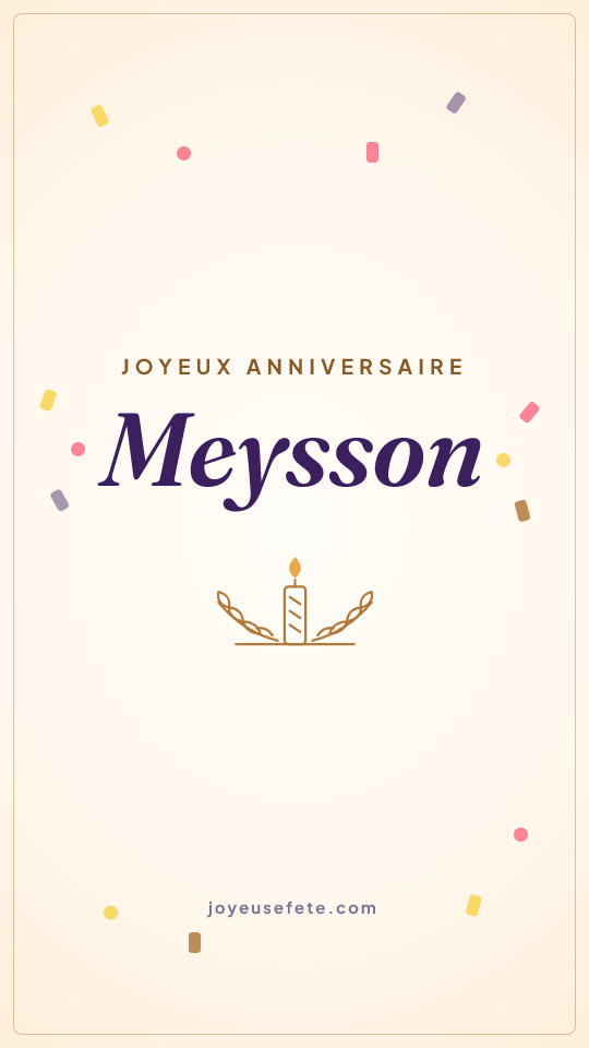 Image « Joyeux anniversaire Meysson » au format story