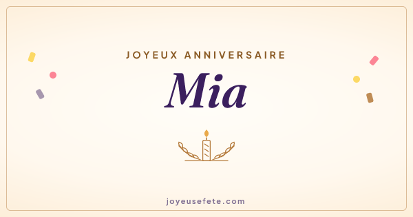 Image « Joyeux anniversaire Mia » au format large