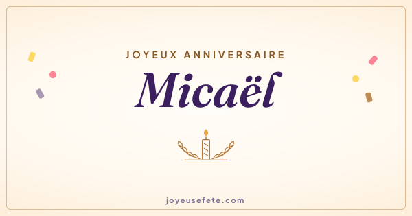 Image « Joyeux anniversaire Micaël » au format large