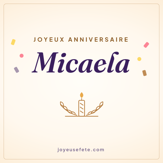 Image carrée « Joyeux anniversaire Micaela » pour WhatsApp