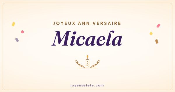 Image « Joyeux anniversaire Micaela » au format large