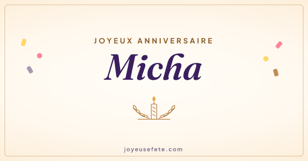 Image « Joyeux anniversaire Micha » au format large