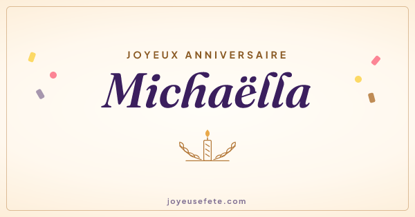 Image « Joyeux anniversaire Michaëlla » au format large